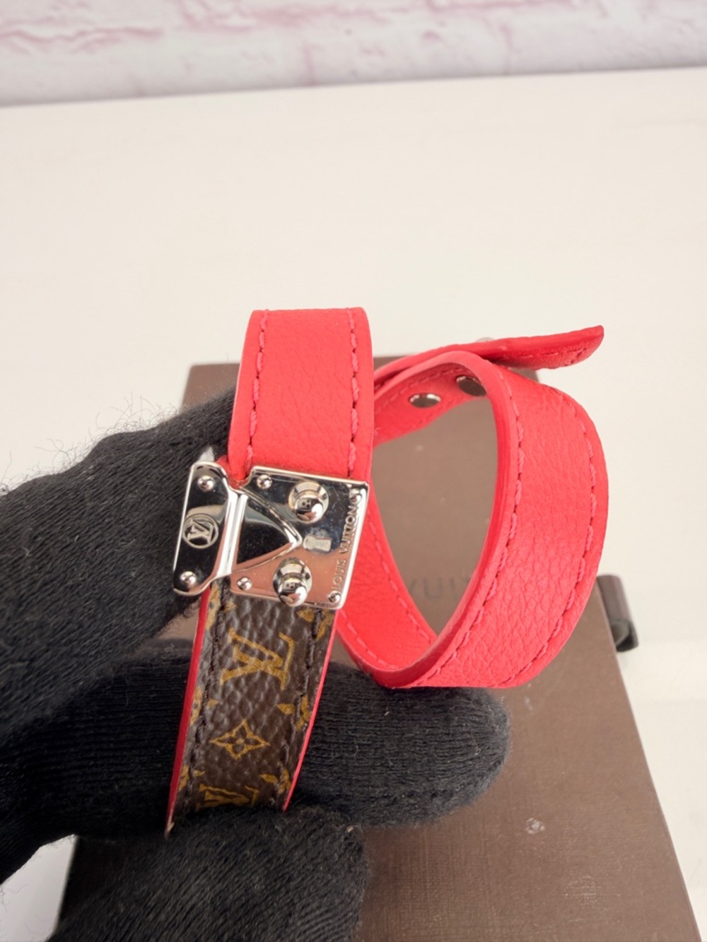 Louis Vuitton Bicolor Monogram Canvas Lockit Double Wrap Bracelet 17 - Picture 3 of 12
